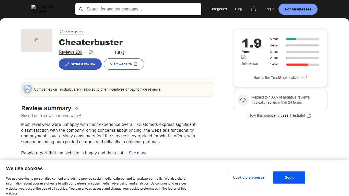 Cheaterbuster Reviews Read Customer Service Reviews of www.cheaterbuster.net